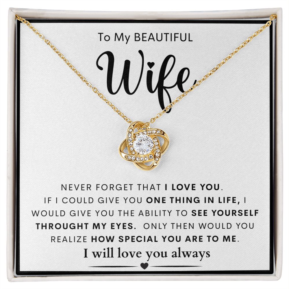 To My Beautiful Wife | Love Knot Necklace