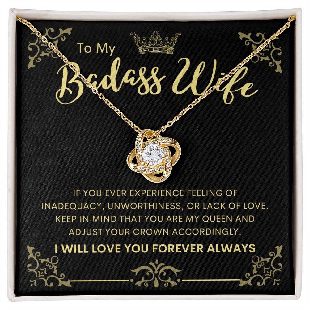 To My Badass Wife | Love Knot Necklace