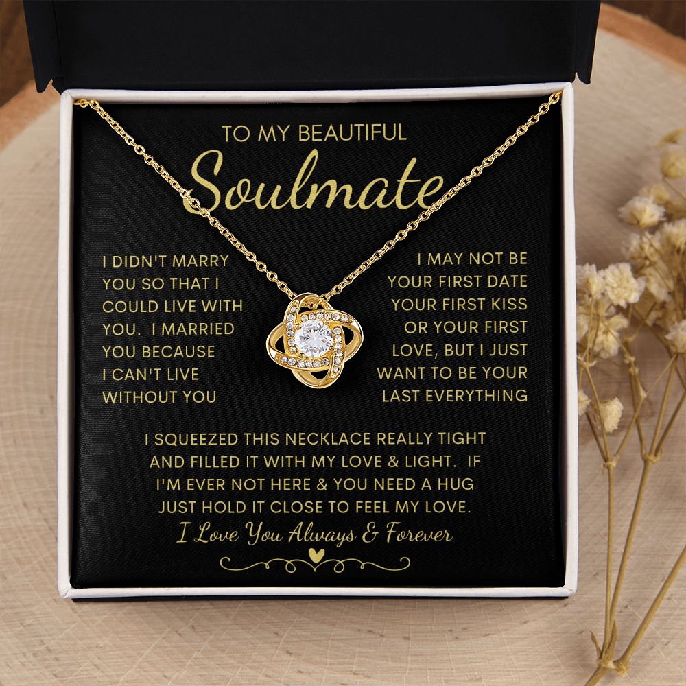 TO MY BEAUTIFUL SOULMATE | Gift from husband, Gift for soulmate, Anniversary necklace, Gift for Wife, Birthday gift