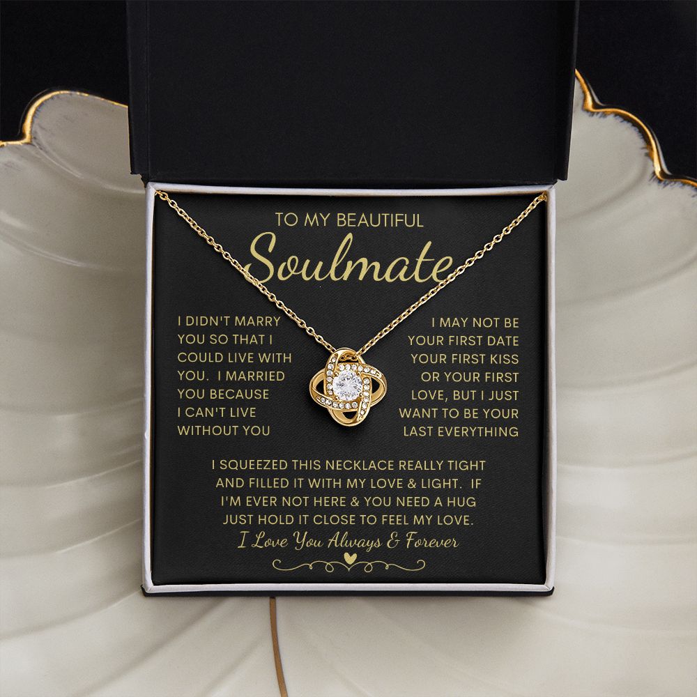 TO MY BEAUTIFUL SOULMATE | Gift from husband, Gift for soulmate, Anniversary necklace, Gift for Wife, Birthday gift