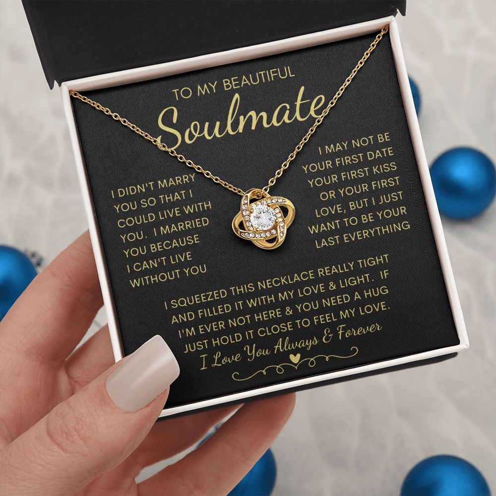 TO MY BEAUTIFUL SOULMATE | Gift from husband, Gift for soulmate, Anniversary necklace, Gift for Wife, Birthday gift