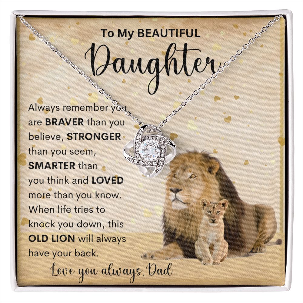 To My Beautiful Daughter | Love Knot Necklace