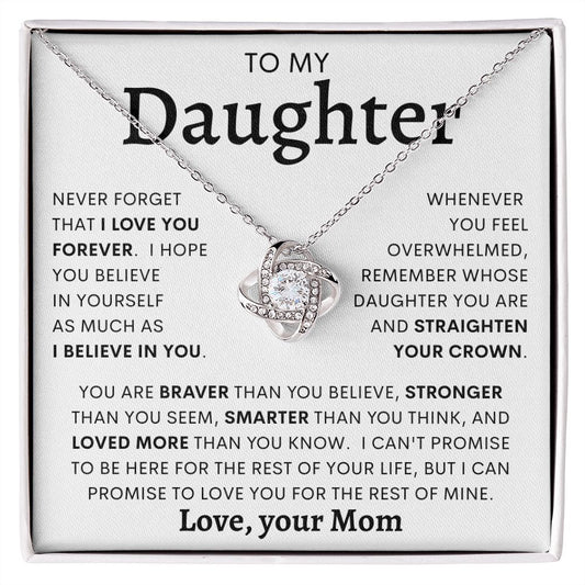 TO MY DAUGHTER FROM MOM | Love Knot Necklace | Daughter Necklace, Birthday Gift, Mother Daughter Gift, Gifts For Daughter, Gift From Mom, Daughter To Mom Gift