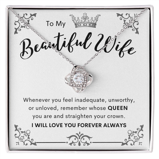To My Beautiful Wife | Love Knot Necklace