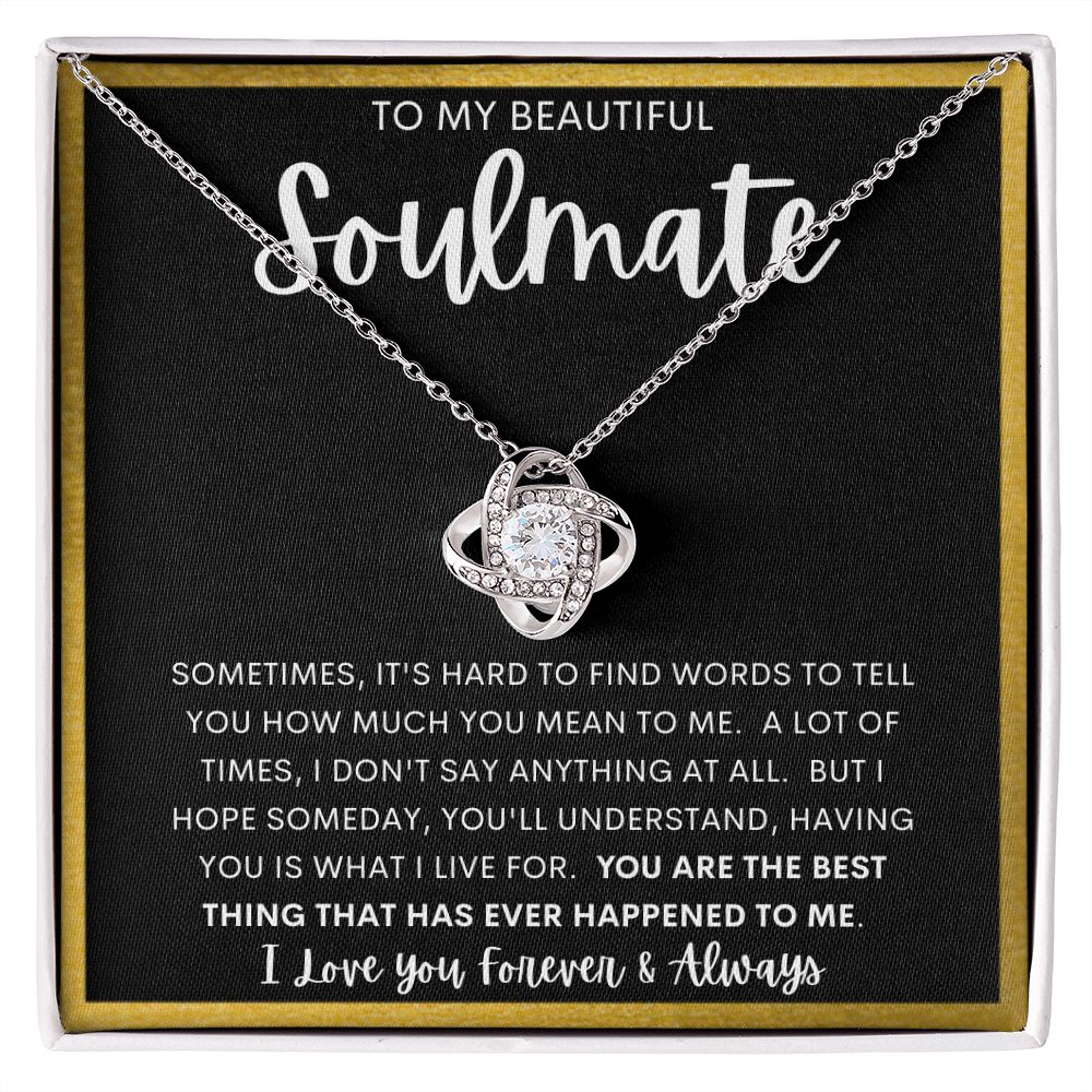 TO MY BEAUTIFUL SOULMATE | Love Knot Necklace | Anniversary gift, Gift from husband, Wife birthday gift, Wife anniversary, Gift for wife