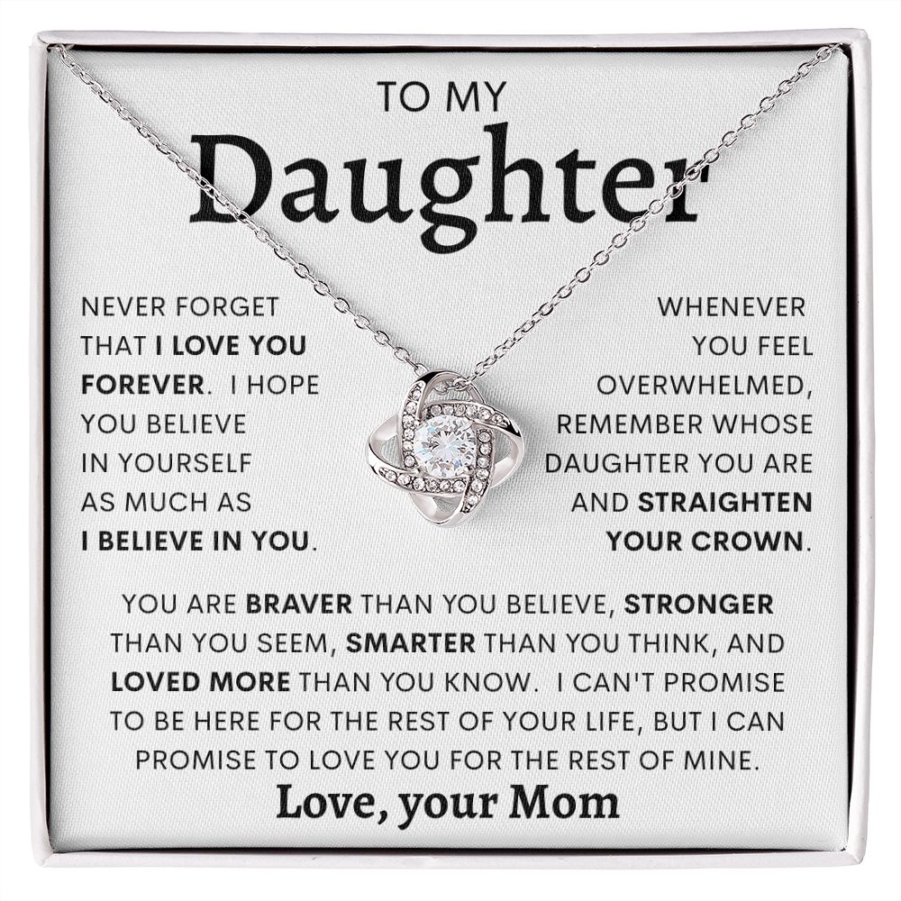 To My Daughter from Mom | Love Knot Necklace | Gift For Daughter, Birthday Gift, Daughter Necklace, To My Daughter Gift, Gift from Mom