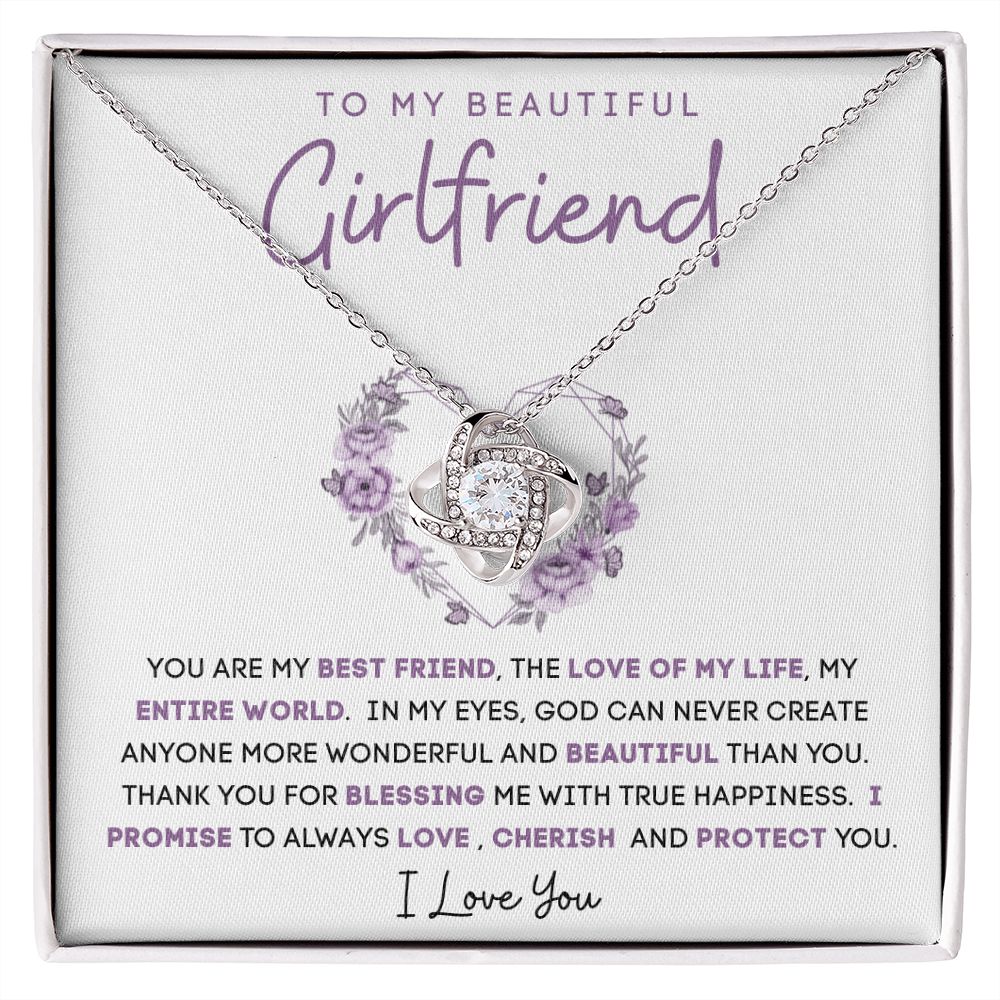 My Beautiful Girlfriend | Love Knot Pendant Necklace | valentines day gift, gift for her, to my girlfriend