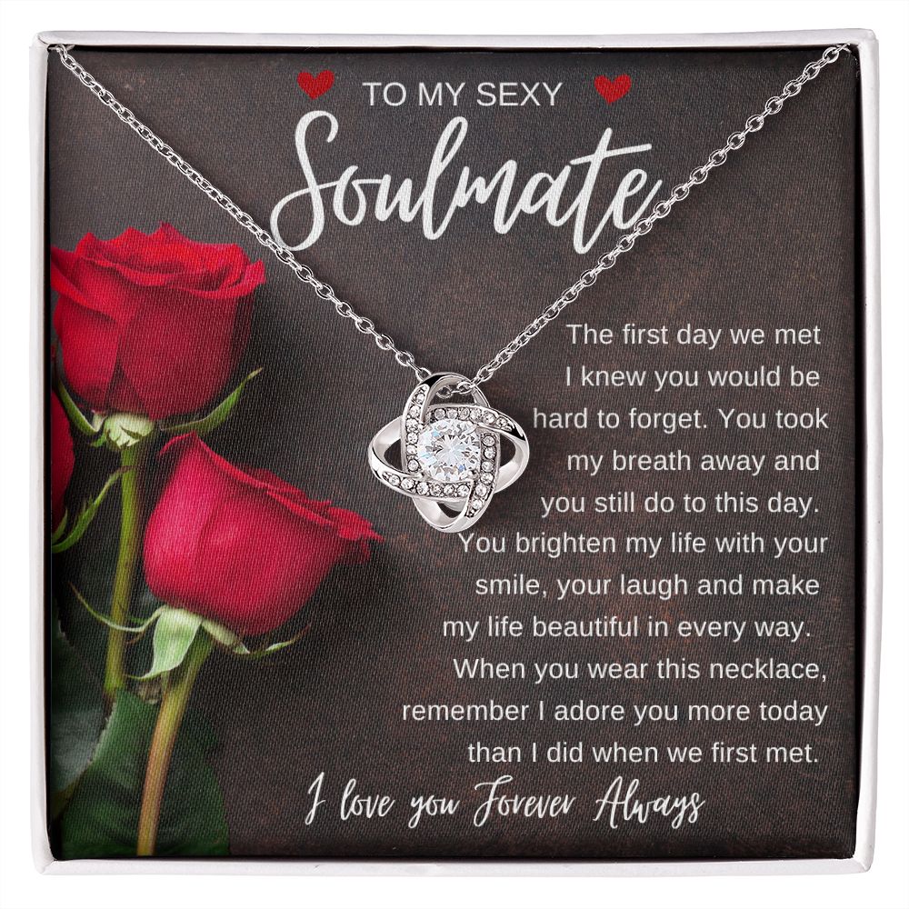 TO MY SEXY SOULMATE | Love Knot Necklace | Soulmate necklace, Soulmate gift, Anniversary gift, Gift for soulmate Wife necklace