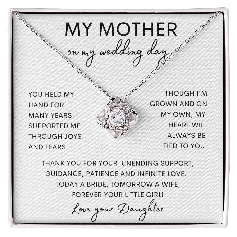 TO MY MOTHER | Love Knot Necklace | Mom Birthday Gift, Gift From Daughter, Mother Daughter Gift, Necklace For Mom, Mom Gift From Son