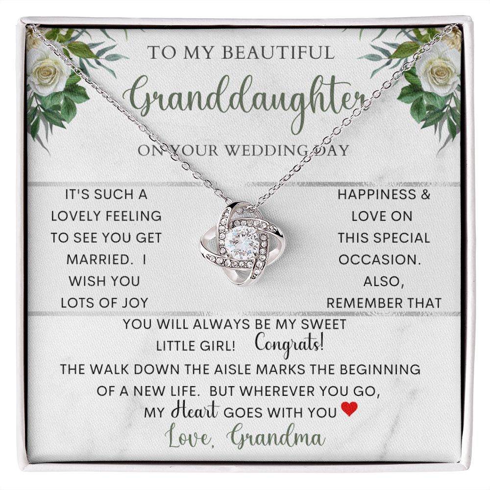 To My Beautiful Granddaughter | Love Knot Necklace
