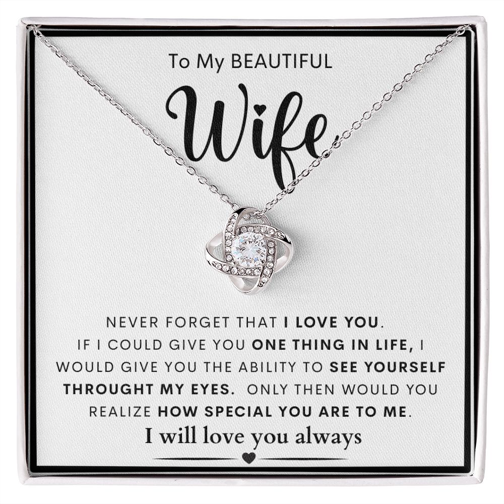 To My Beautiful Wife | Love Knot Necklace