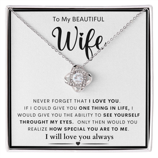 To My Beautiful Wife | Love Knot Necklace