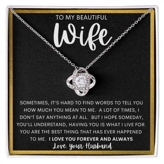 TO MY BEAUTIFUL WIFE | Love Knot Necklace | Gift for her, Husband to wife gift, Wife gift ideas ,To my wife gifts, Necklace for wife, To my wife, Wife birthday
