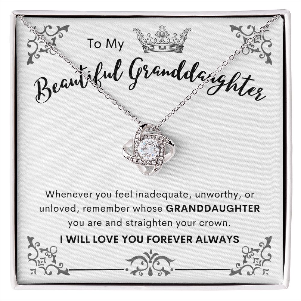 To My Beautiful Granddaughter | Love Knot Necklace
