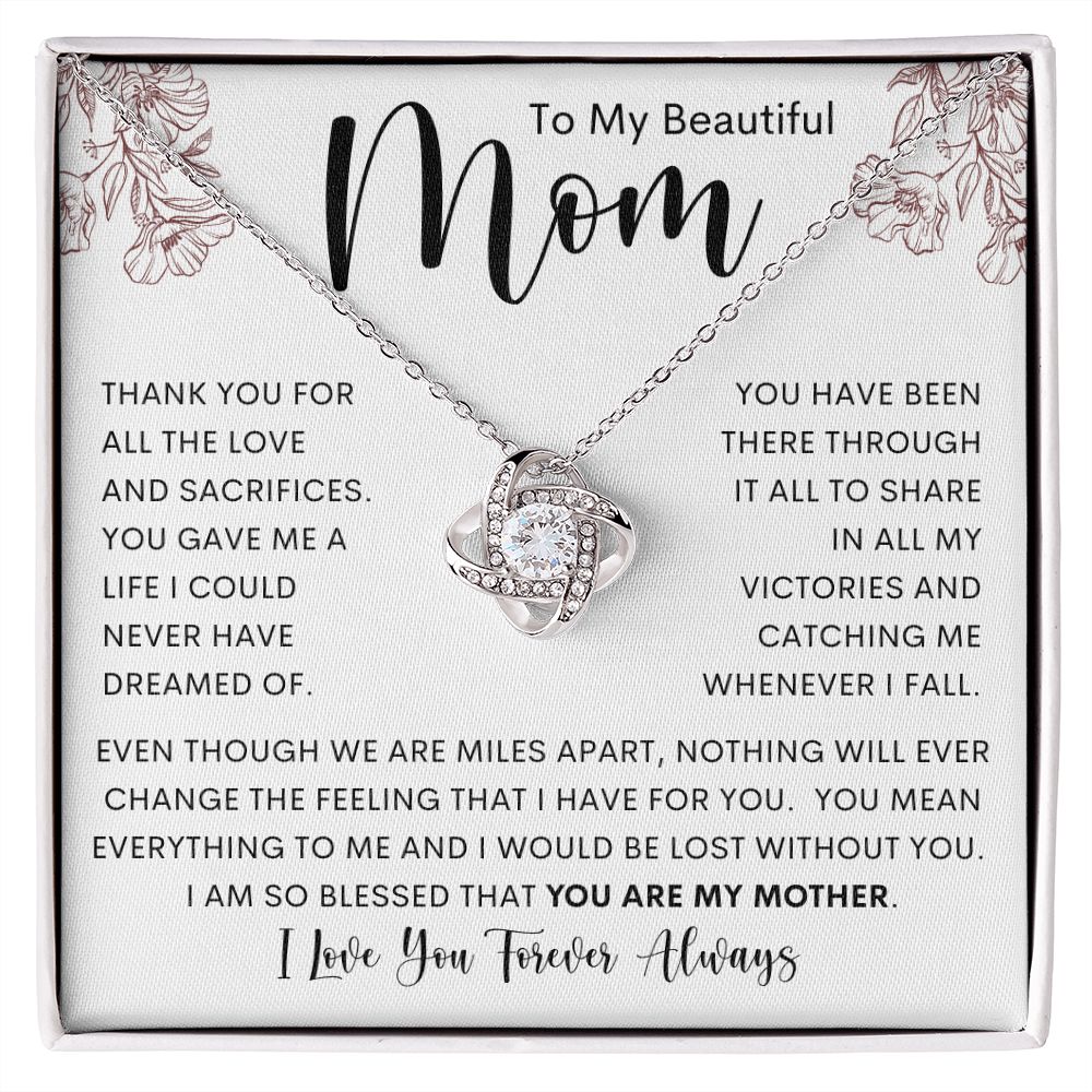 To My Beautiful Mom | Love Knot Necklace