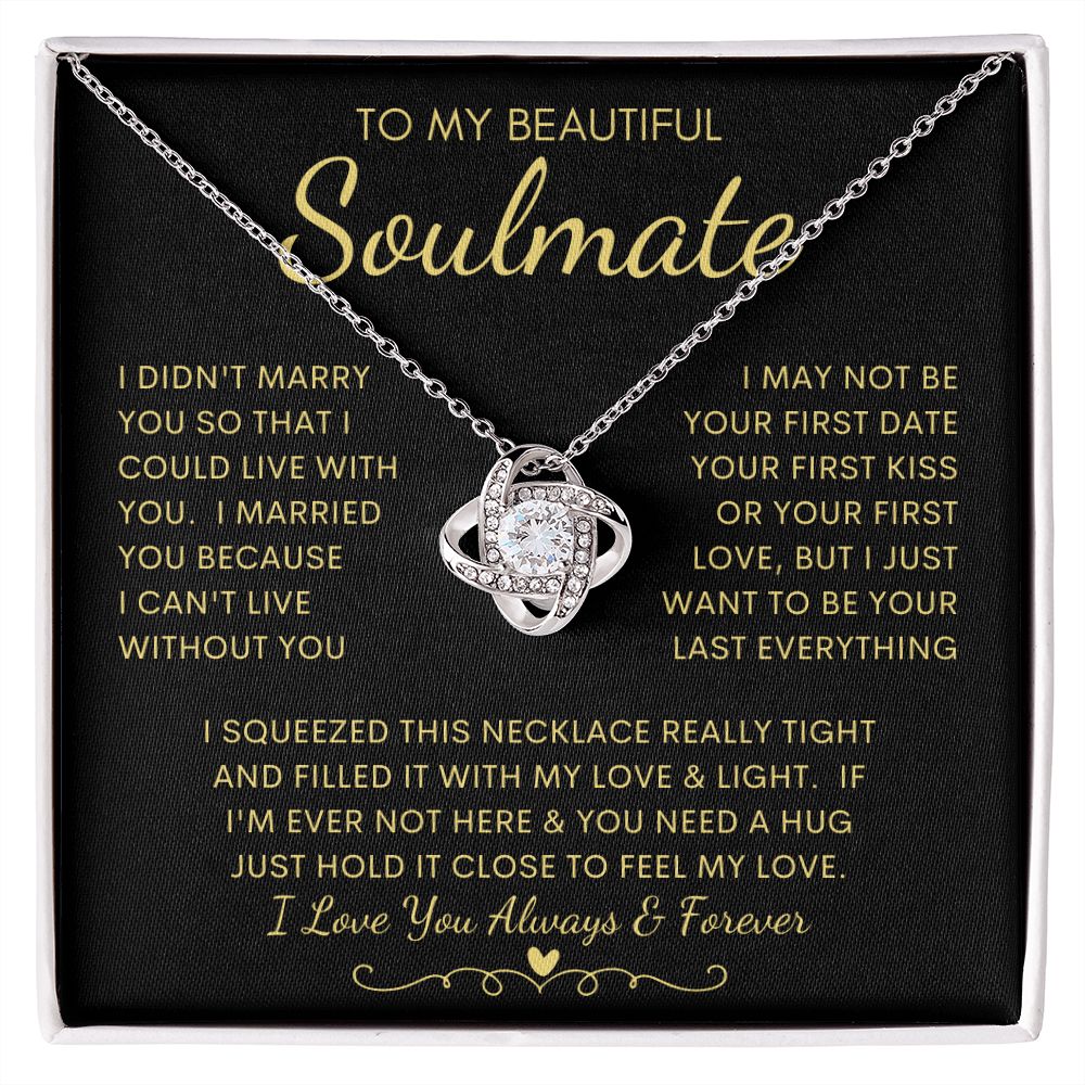 TO MY BEAUTIFUL SOULMATE | Gift from husband, Gift for soulmate, Anniversary necklace, Gift for Wife, Birthday gift