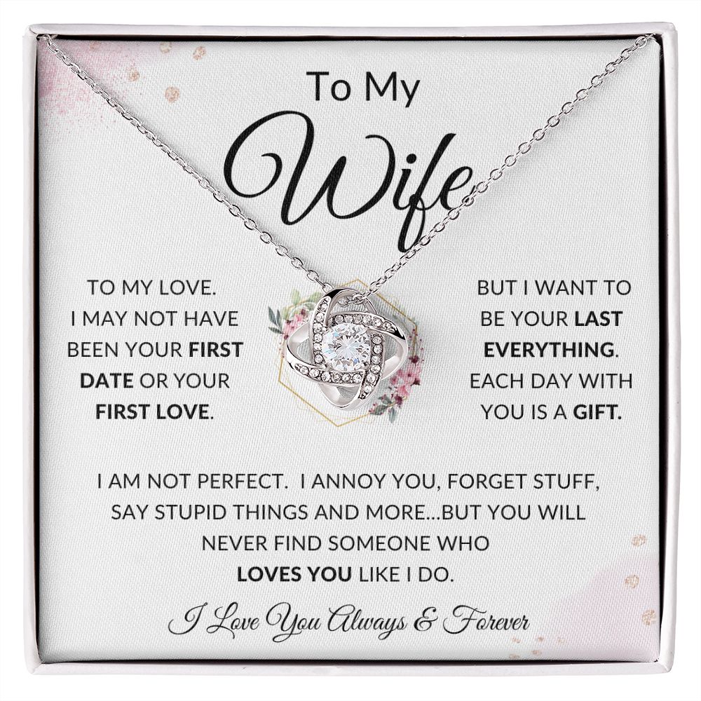 To My Wife | Love Knot Necklace | Anniversary gift Gift from husband Wife birthday gift Wife anniversary Gift for wife
