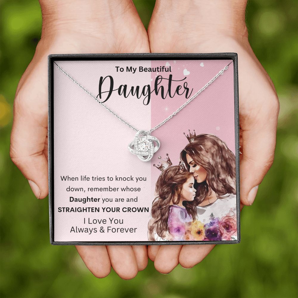 To My Beautiful Daughter | Love Knot Necklace