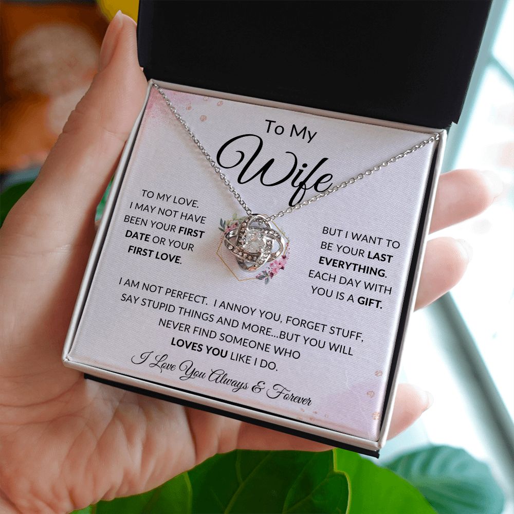 To My Wife | Love Knot Necklace | Anniversary gift Gift from husband Wife birthday gift Wife anniversary Gift for wife