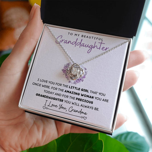 To My Beautiful Granddaughter | Love Knot Necklace | Precious From Grandma