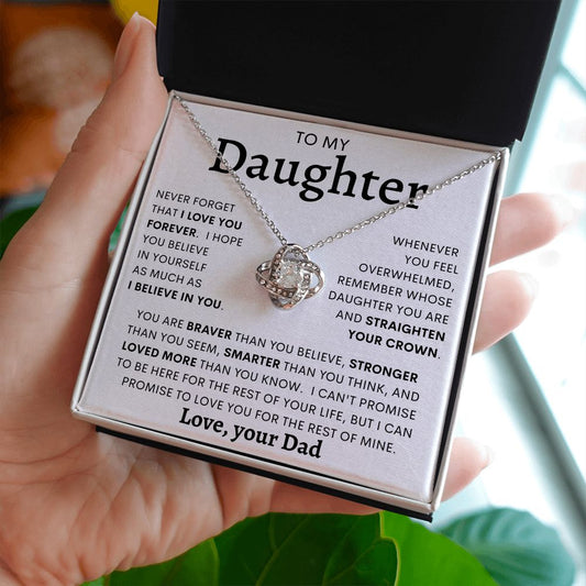 TO MY DAUGHTER FROM DAD | Love Knot Necklace | Daughter Birthday, Gift From Dad, Dad To Daughter Gift, Daughter Father Gift