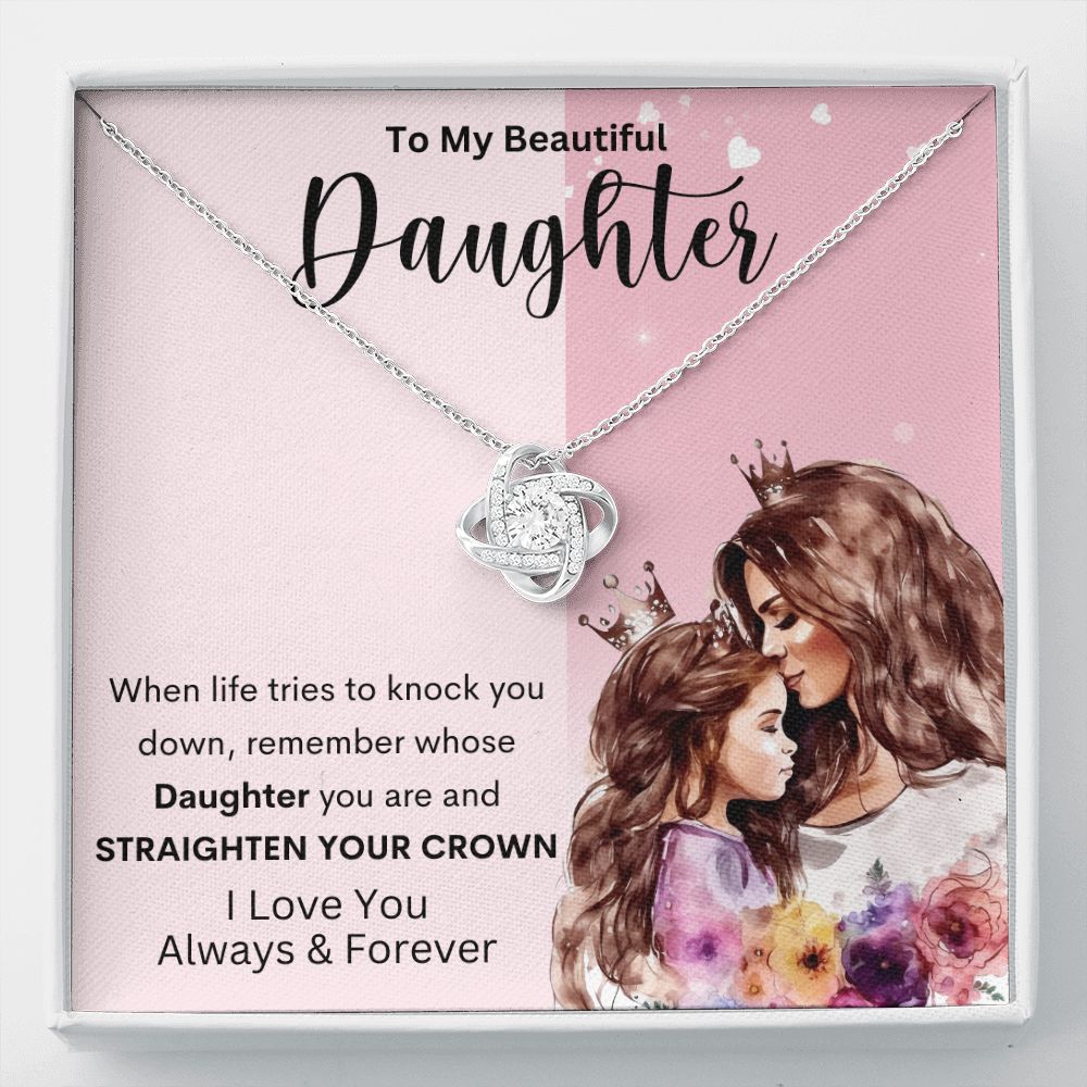 To My Beautiful Daughter | Love Knot Necklace