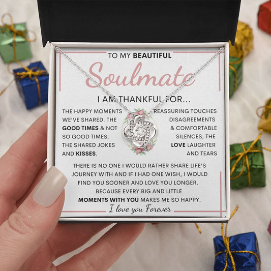 TO MY BEAUTIFUL SOULMATE | Gift for soulmate, Anniversary necklace, Gift for Wife, Birthday gift
