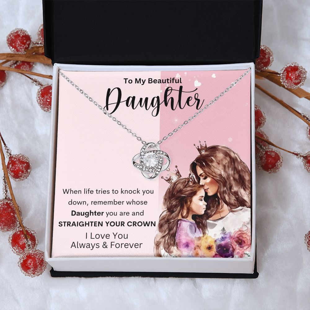 To My Beautiful Daughter | Love Knot Necklace
