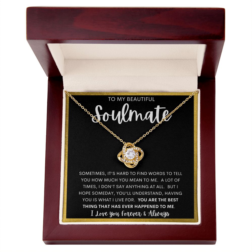 TO MY BEAUTIFUL SOULMATE | Love Knot Necklace | Anniversary gift, Gift from husband, Wife birthday gift, Wife anniversary, Gift for wife