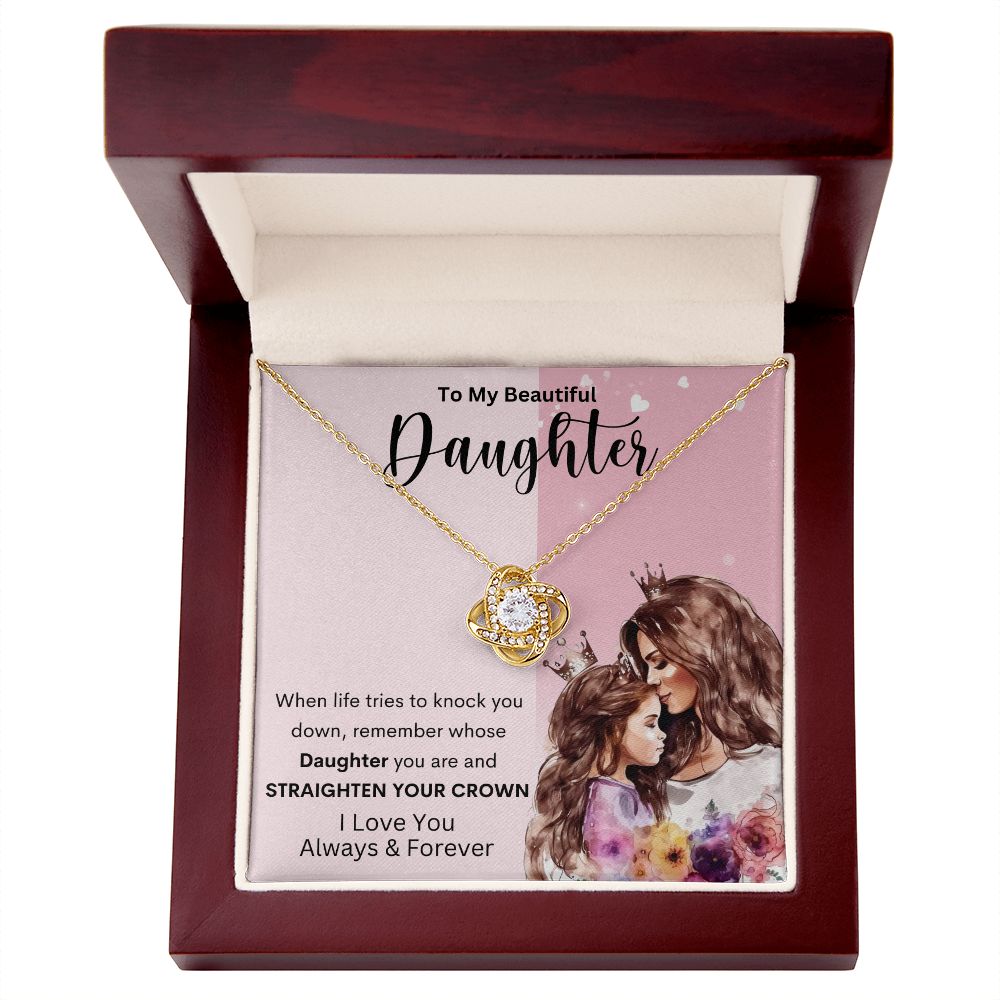 To My Beautiful Daughter | Love Knot Necklace