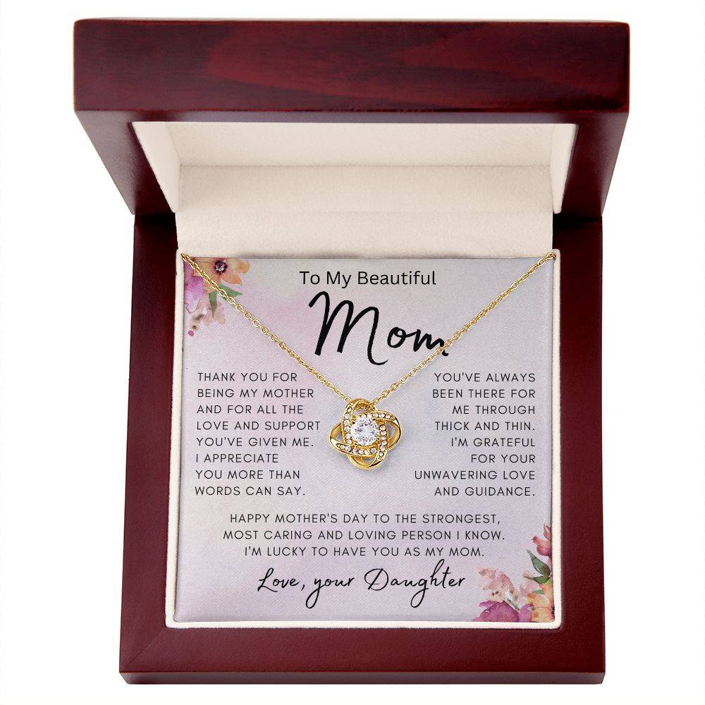 To My Beautiful Mom | Love Knot Necklace