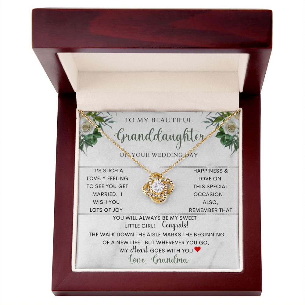 To My Beautiful Granddaughter | Love Knot Necklace