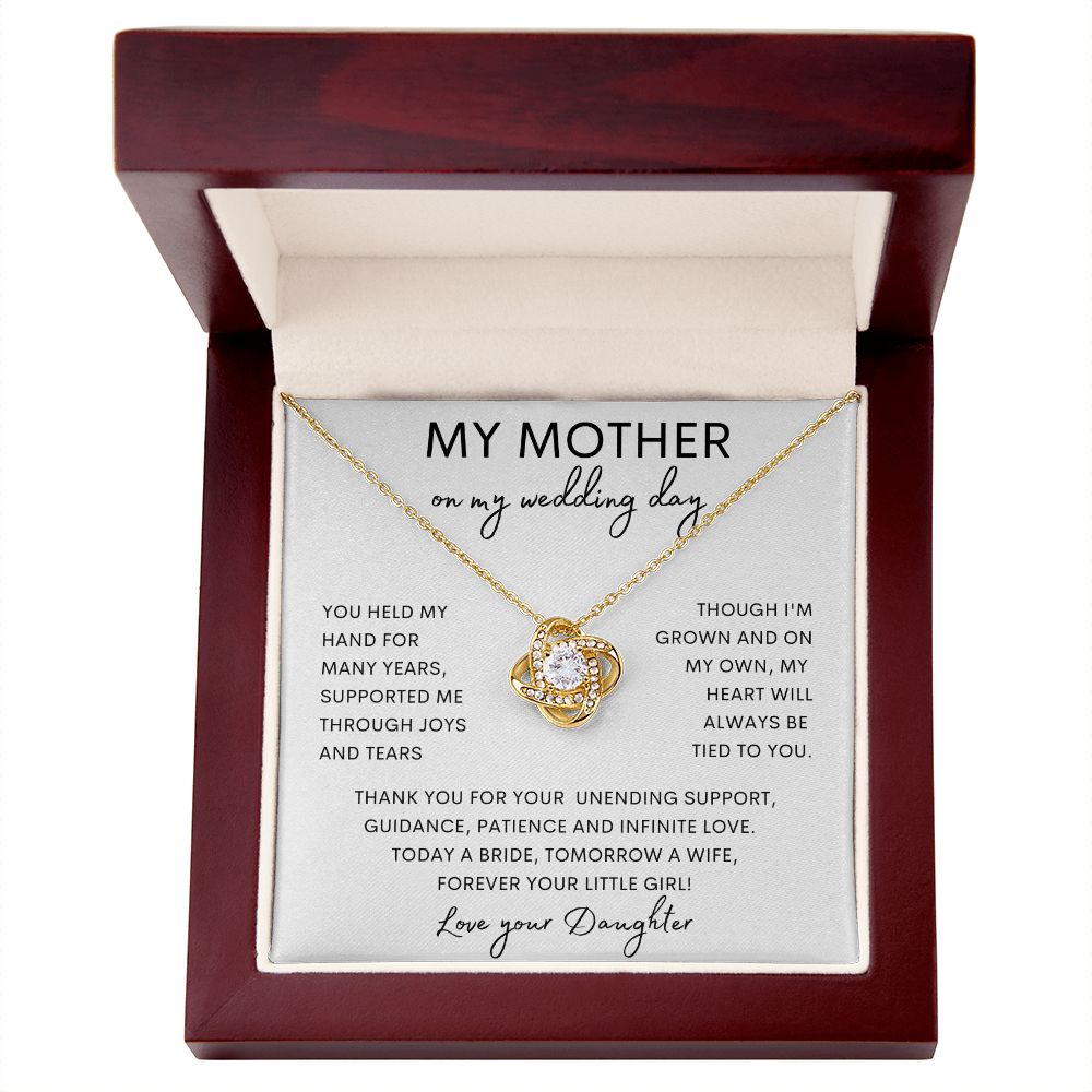 TO MY MOTHER | Love Knot Necklace | Mom Birthday Gift, Gift From Daughter, Mother Daughter Gift, Necklace For Mom, Mom Gift From Son