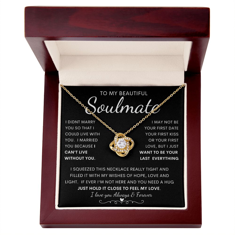TO MY BEAUTIFUL SOULMATE | Love Knot Necklace | Anniversary gift, Gift from husband, Wife birthday gift, Wife anniversary, Gift for wife, Wife necklace