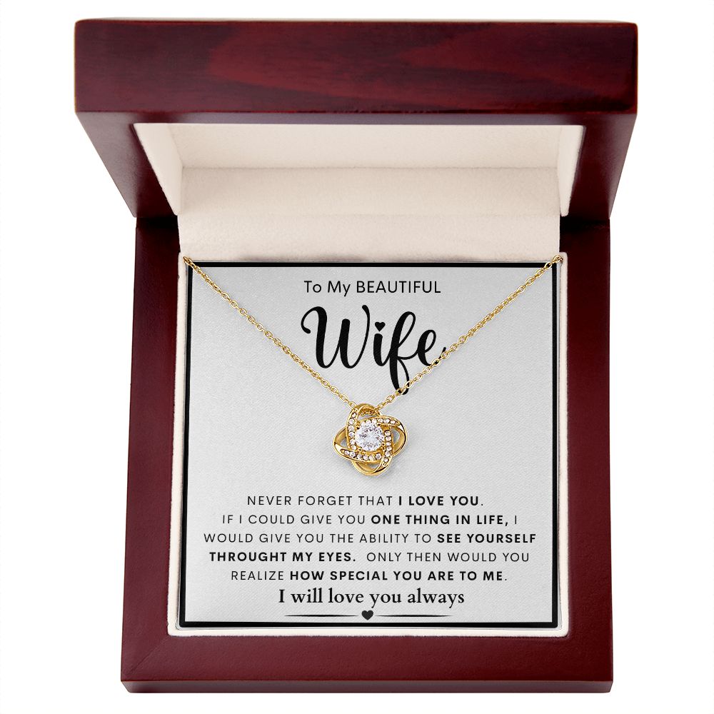 To My Beautiful Wife | Love Knot Necklace