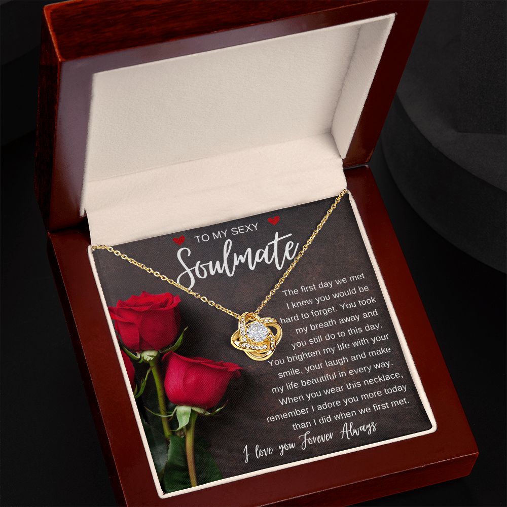 TO MY SEXY SOULMATE | Love Knot Necklace | Soulmate necklace, Soulmate gift, Anniversary gift, Gift for soulmate Wife necklace