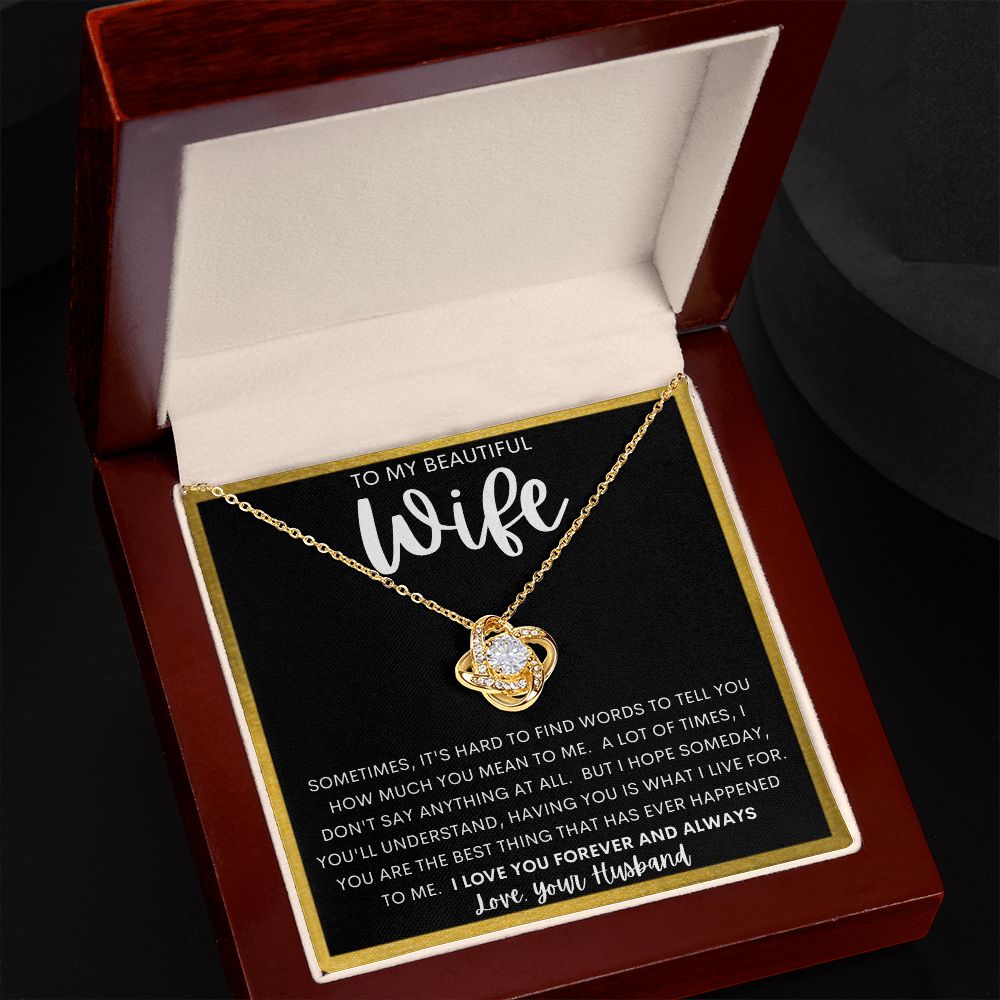 TO MY BEAUTIFUL WIFE | Love Knot Necklace | Gift for her, Husband to wife gift, Wife gift ideas ,To my wife gifts, Necklace for wife, To my wife, Wife birthday