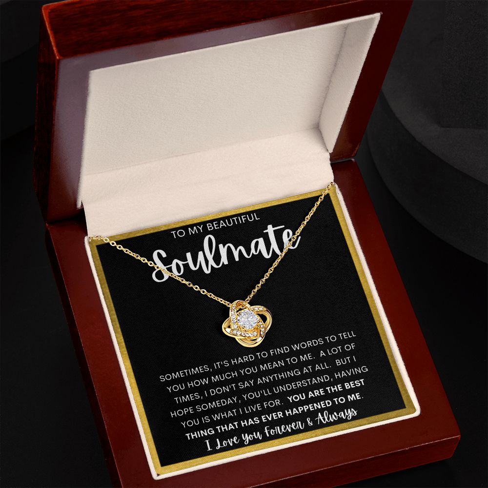 TO MY BEAUTIFUL SOULMATE | Love Knot Necklace | Anniversary gift, Gift from husband, Wife birthday gift, Wife anniversary, Gift for wife
