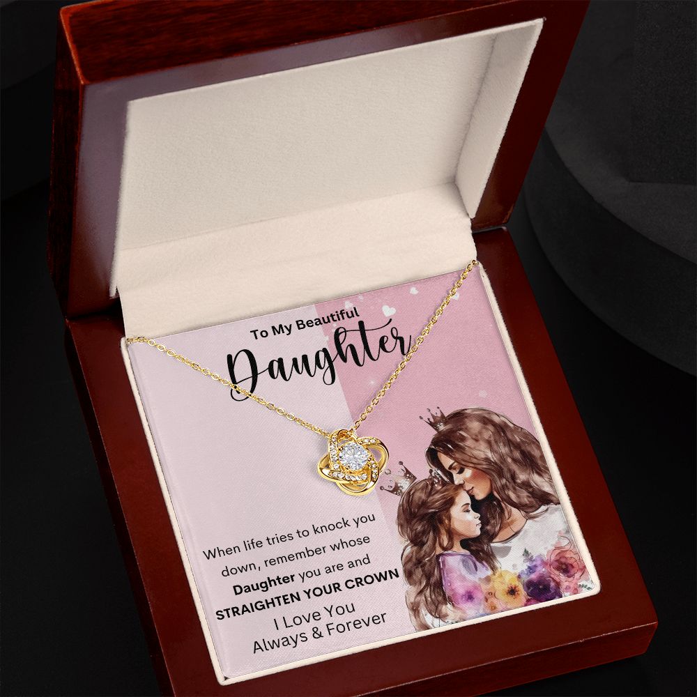 To My Beautiful Daughter | Love Knot Necklace