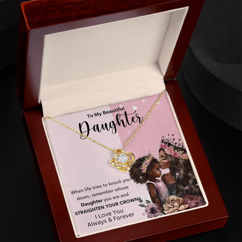 To My Beautiful Daughter | Love Knot Necklace