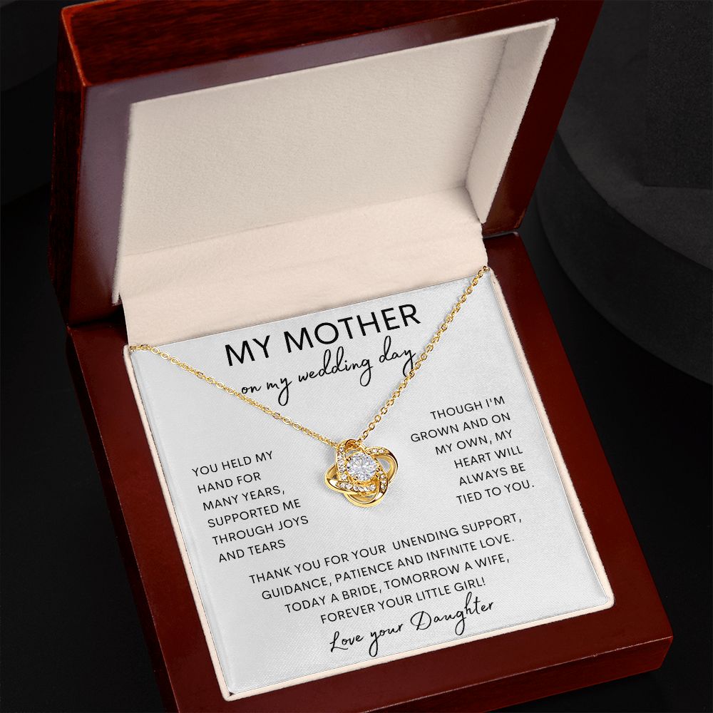 TO MY MOTHER | Love Knot Necklace | Mom Birthday Gift, Gift From Daughter, Mother Daughter Gift, Necklace For Mom, Mom Gift From Son