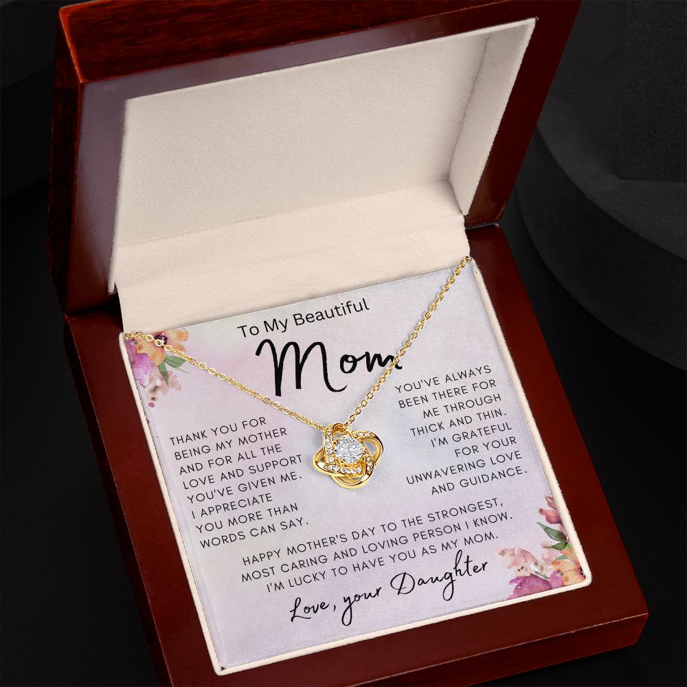 To My Beautiful Mom | Love Knot Necklace