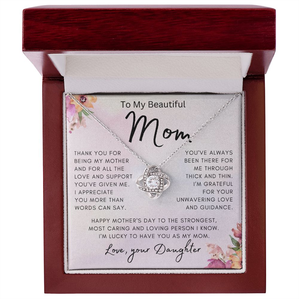 To My Beautiful Mom | Love Knot Necklace