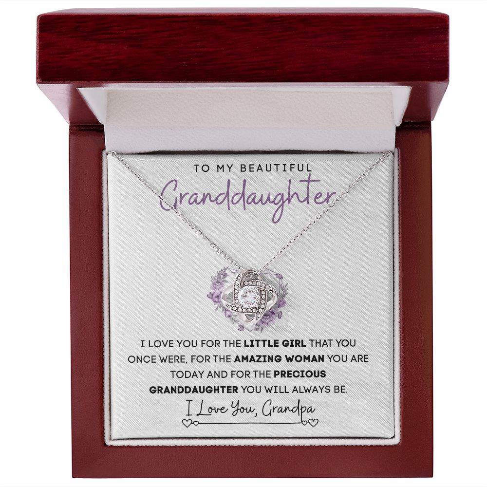 To My Beautiful Granddaughter | Love Knot Necklace | Precious From Grandpa