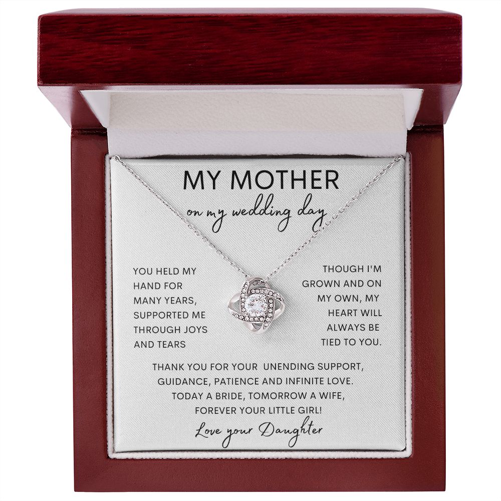 TO MY MOTHER | Love Knot Necklace | Mom Birthday Gift, Gift From Daughter, Mother Daughter Gift, Necklace For Mom, Mom Gift From Son