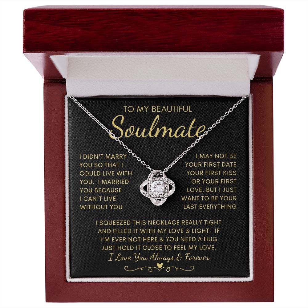 TO MY BEAUTIFUL SOULMATE | Gift from husband, Gift for soulmate, Anniversary necklace, Gift for Wife, Birthday gift