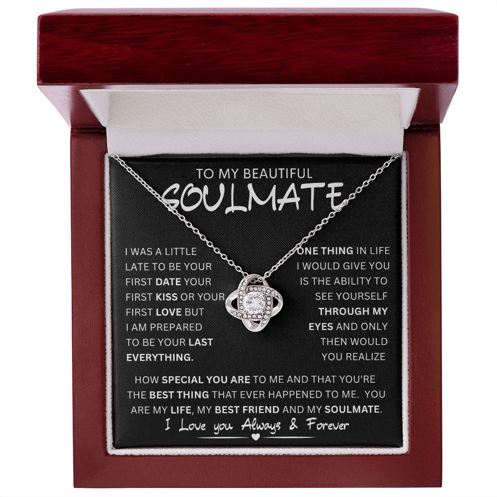 TO MY BEAUTIFUL SOULMATE | Gift from husband, Gift for soulmate, Anniversary necklace, Gift for Wife, Birthday gift