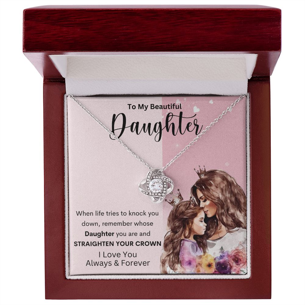 To My Beautiful Daughter | Love Knot Necklace