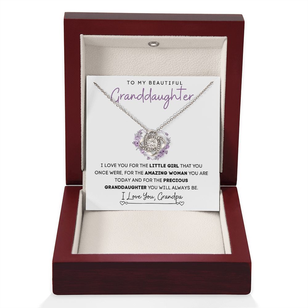To My Beautiful Granddaughter | Love Knot Necklace | Precious From Grandpa
