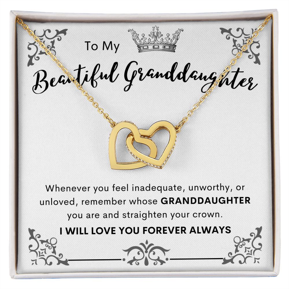 To My Beautiful Granddaughter | Interlocking Hearts necklace